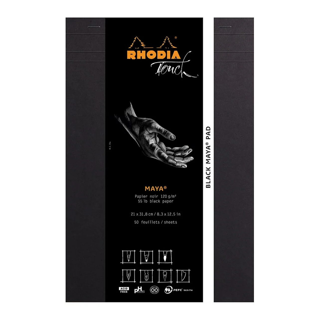 Rhodia Touch Maya Black Pad A4+ - Nail Gallerys