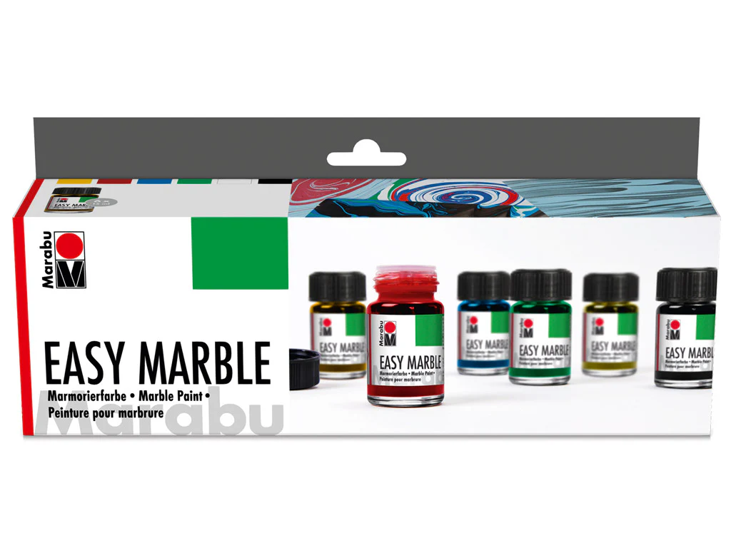 Marabu Easy Marble Solvent Based Paints Set Of 6 - Nail Gallerys