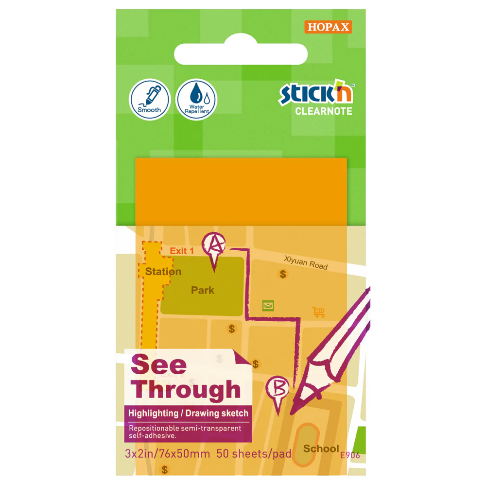 Stick'n Clearnote 76x51mm 50 Sheets Transparent - Nail Gallerys