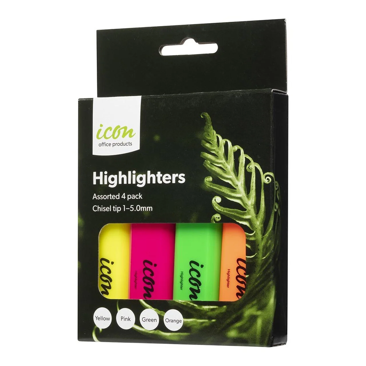 Icon Highlighter Chisel Tip Assorted Pack Of 4 - Nail Gallerys