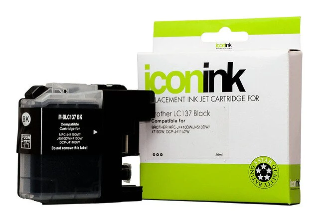 Icon Compatible Brother Lc137 Black Ink Cartridge - Nail Gallerys