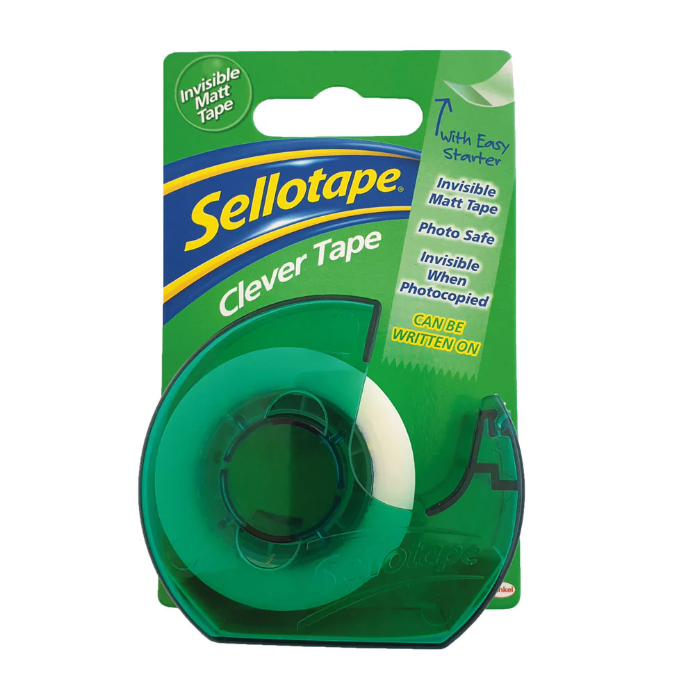 Sellotape Clever Tape 18mmx25m On Dispenser - Nail Gallerys