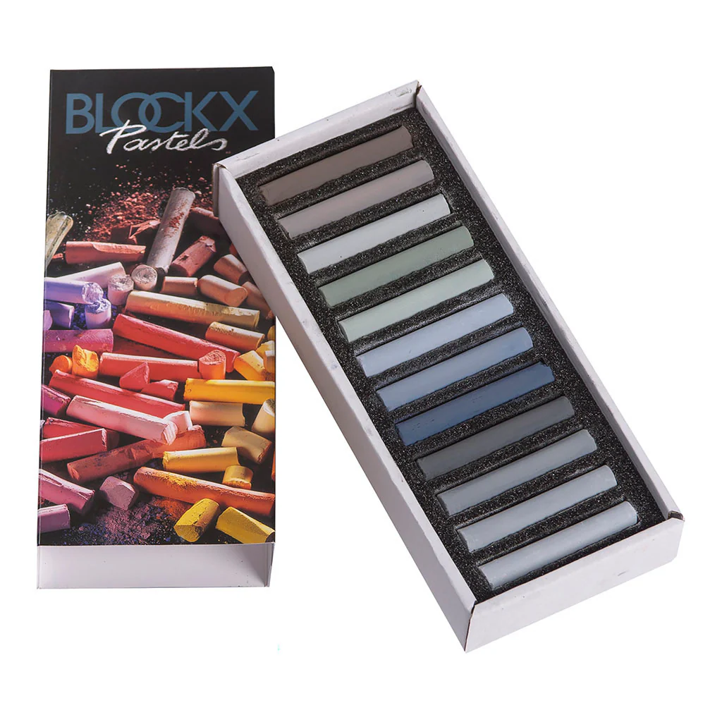 BLOCKX Soft Artists' Pastels Assorted Grey Colours Set of 12 - Nail Gallerys