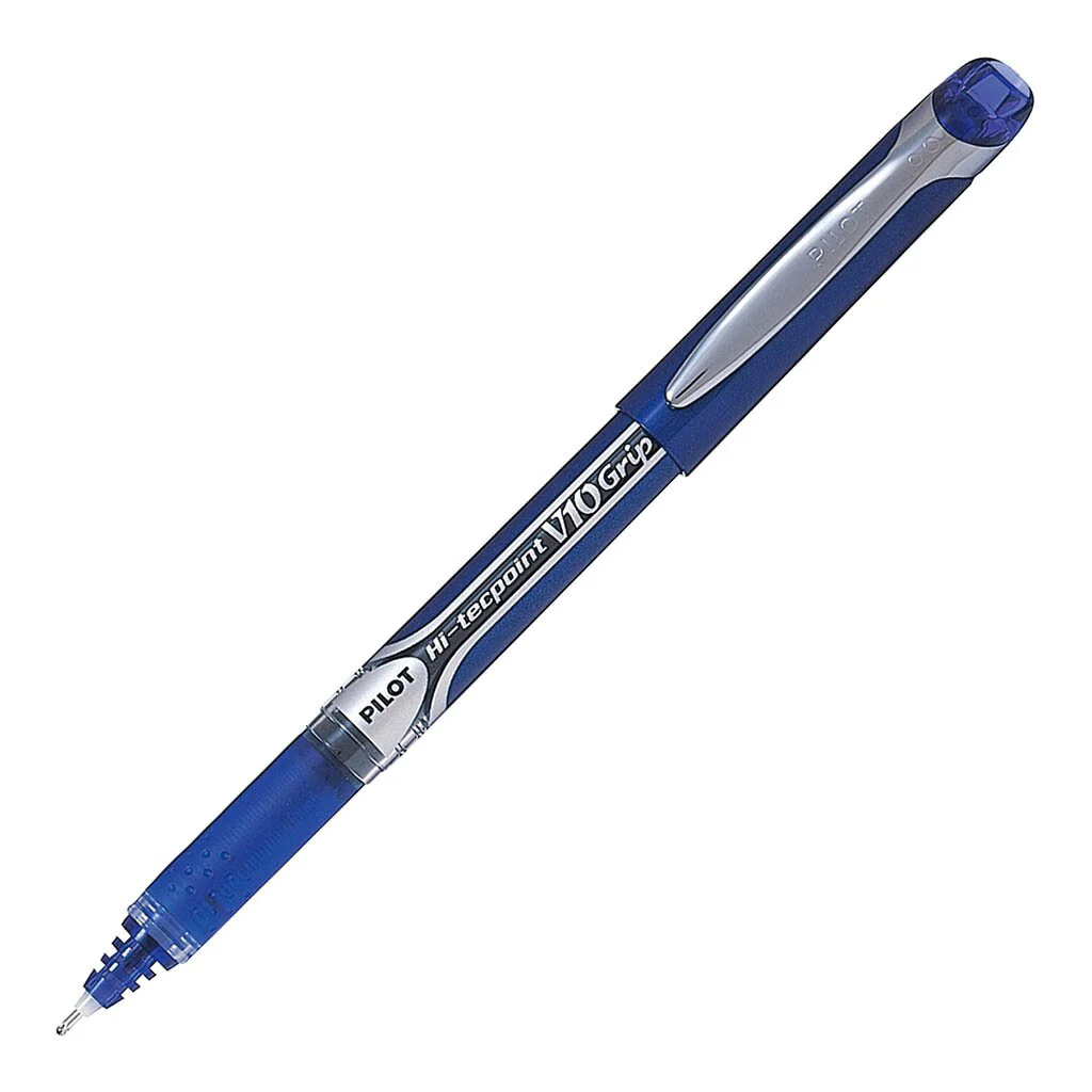 Pilot Hi-Tecpoint V10 Grip Rollerball Broad Pens - Nail Gallerys