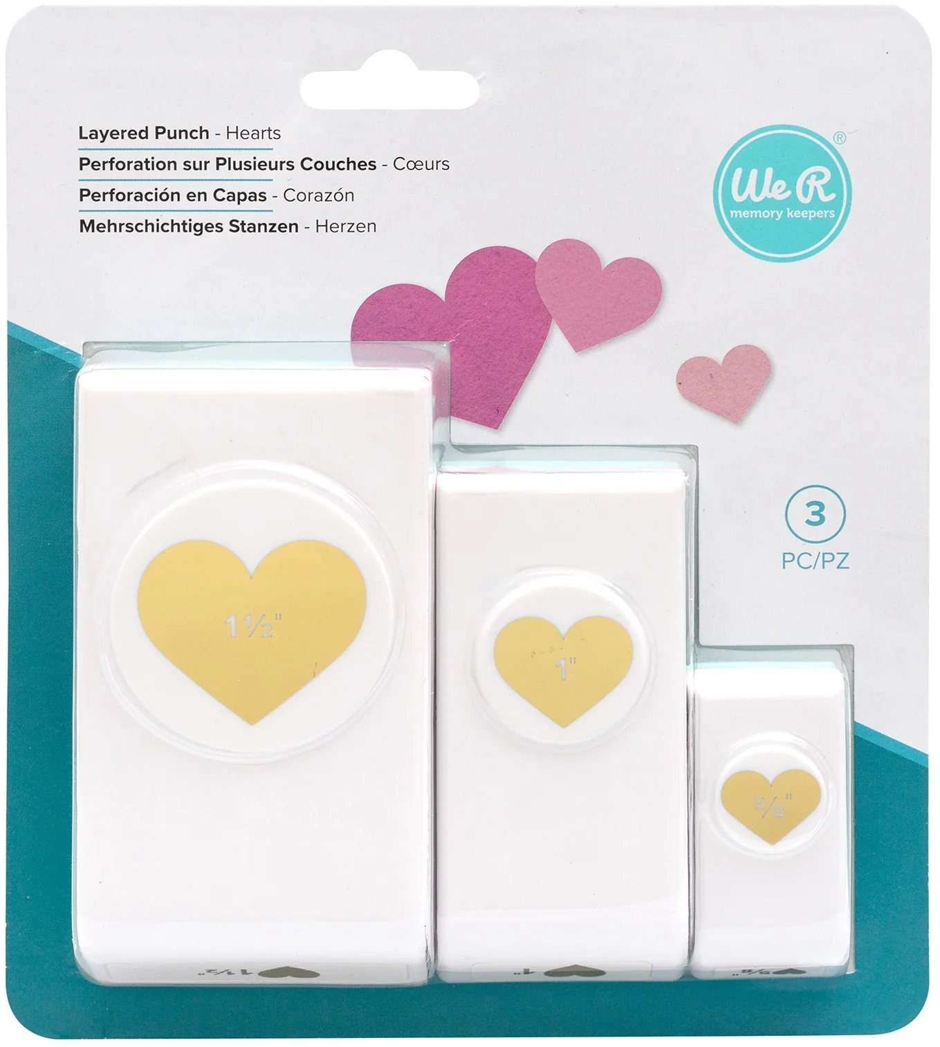We R Memory Keepers 3 Piece Nesting Heart Punch - Nail Gallerys