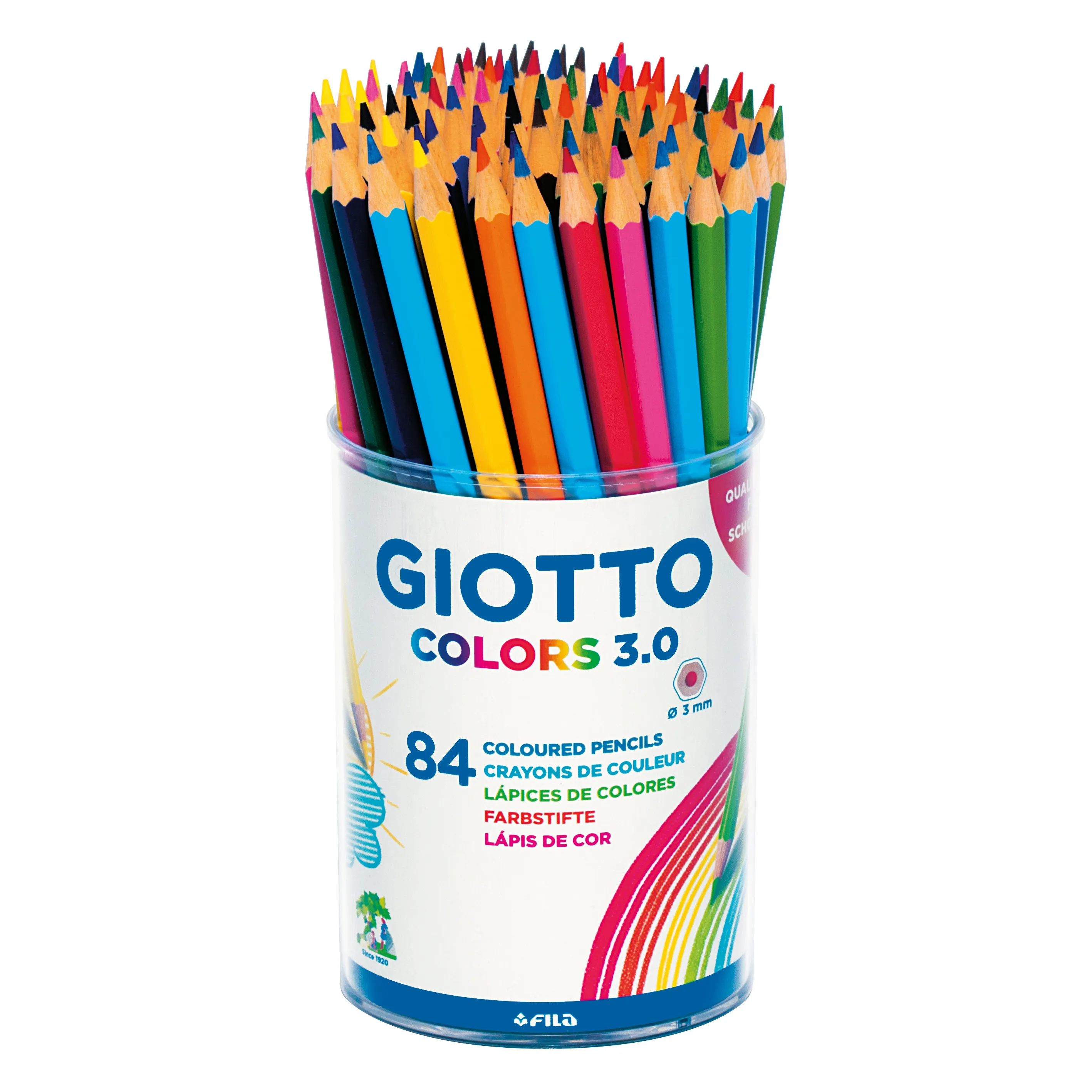 Giotto Colours 3.0 Assorted Pencils Pot of 84 - Nail Gallerys