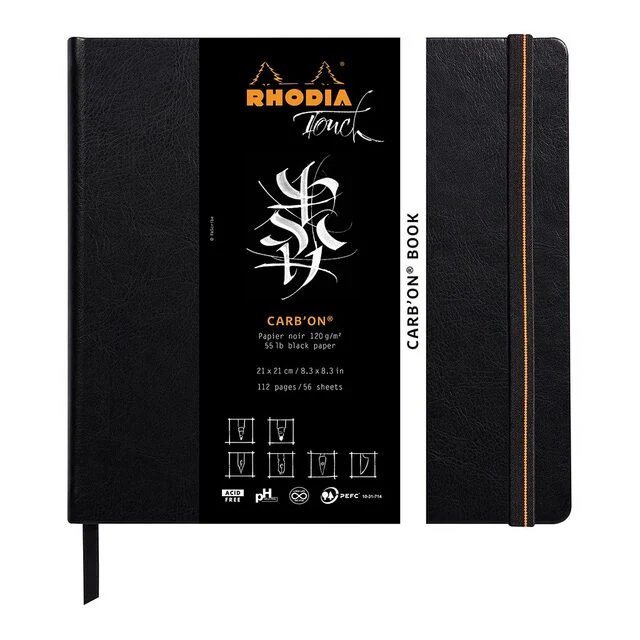 Rhodia Touch Carb'on Black Book 210x210mm Blank - Nail Gallerys