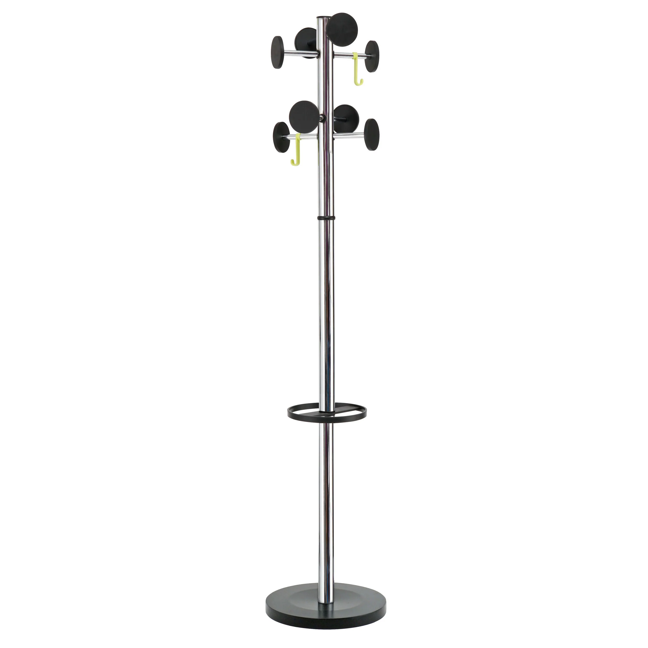 Alba Stan 3 Coat Rack Silver / Black - Nail Gallerys