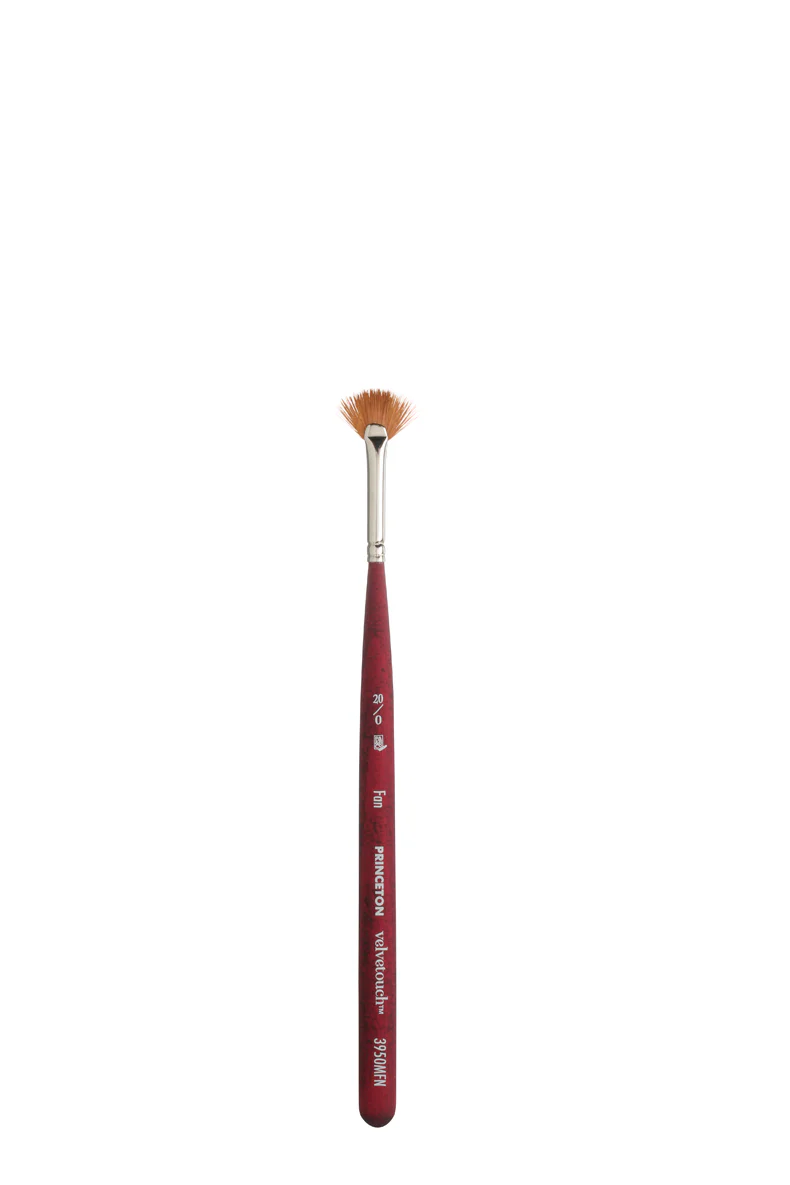 Princeton Velvetouch Synthetic Mini Fan Size 20/0 Brush - Nail Gallerys