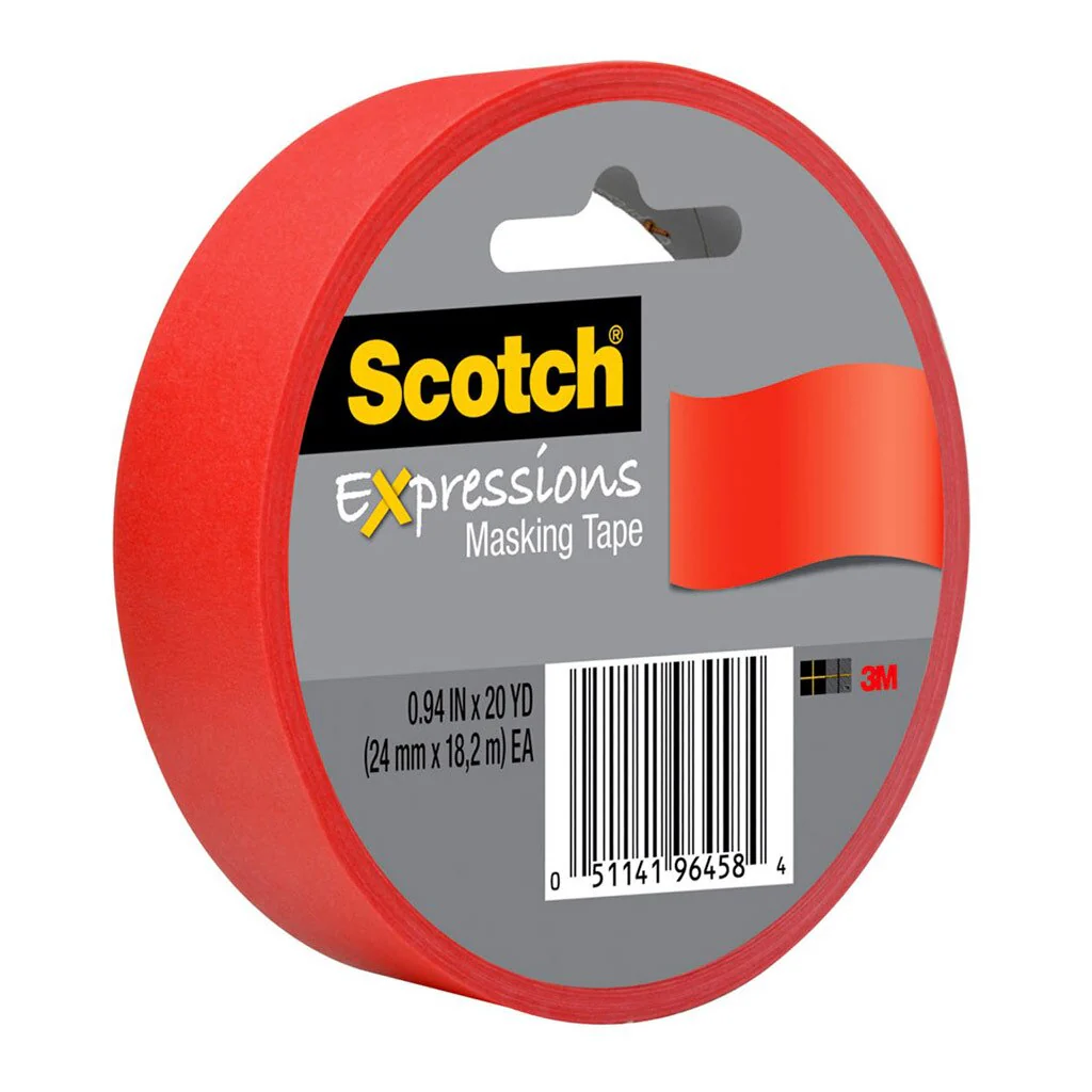 Scotch Expressions Masking Tape 3437-prd-esf 24mmx18m Red - Nail Gallerys