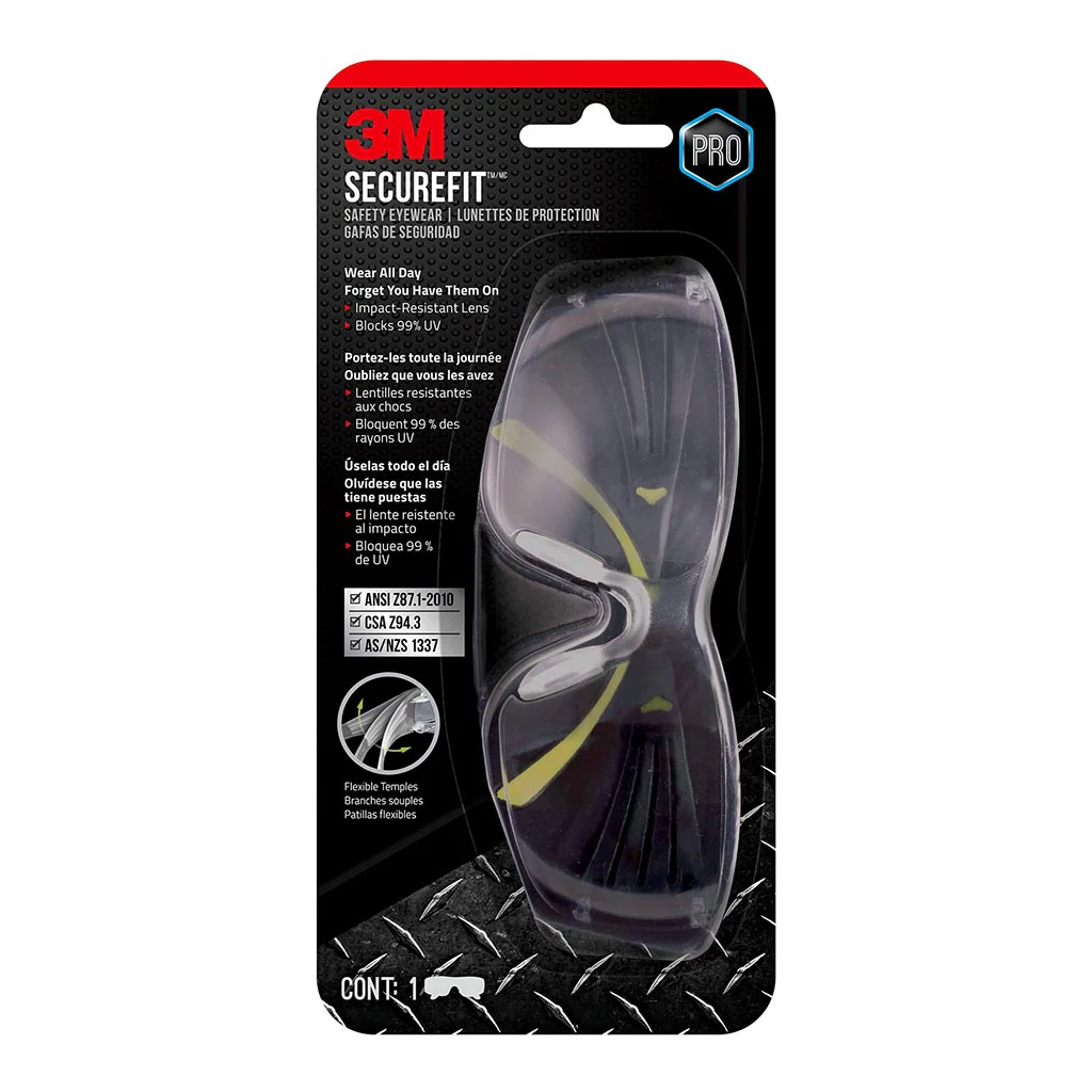 3M SecureFit Clear Eye Protection - Nail Gallerys
