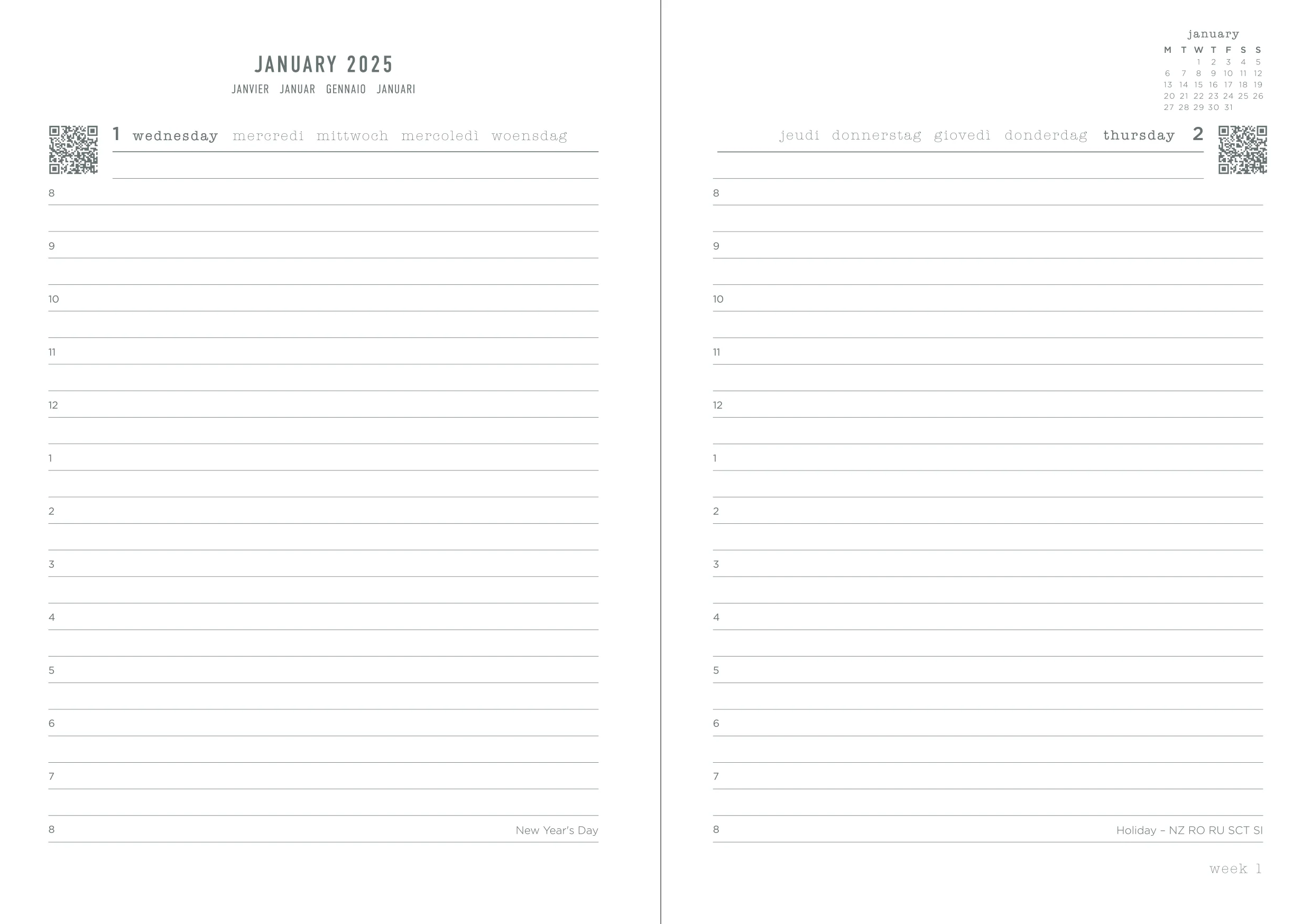 Letts of London Conscious A6 Day to Page Diaries - Nail Gallerys