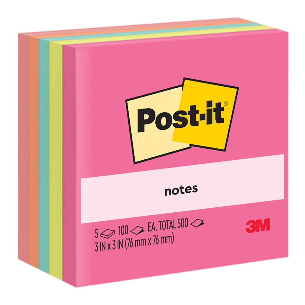 Post-it Notes 654-5pk Capetown Collection 76x76mm 100 Sheet Pads Pack Of 5 - Nail Gallerys