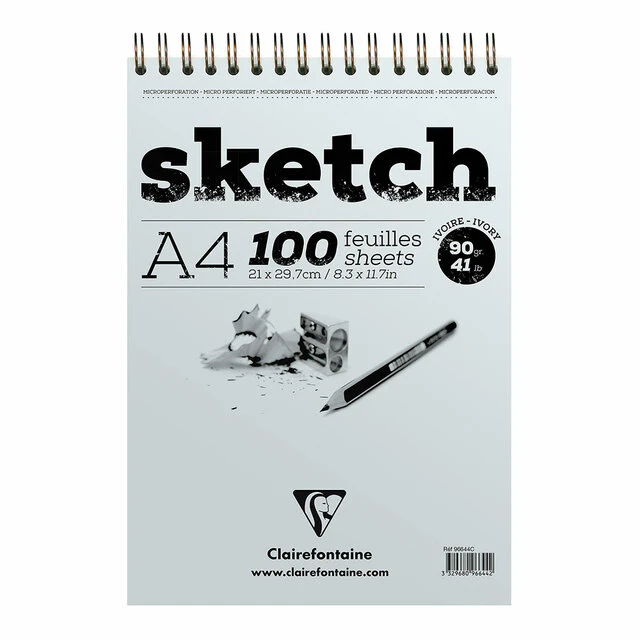 Clairefontaine Sketch Spiral Pad Ivory - Nail Gallerys