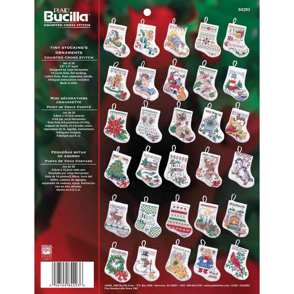 Bucilla Cross Stitch Ornaments Set Tiny Stockings - Nail Gallerys