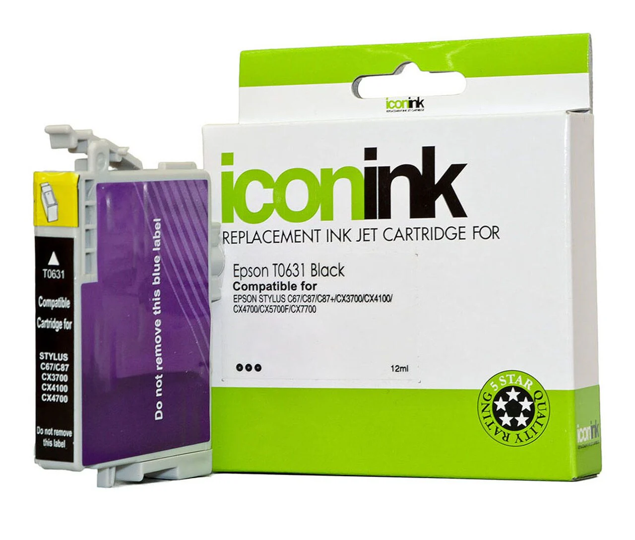 Icon Compatible Epson T0631 Black Ink Cartridge - Nail Gallerys