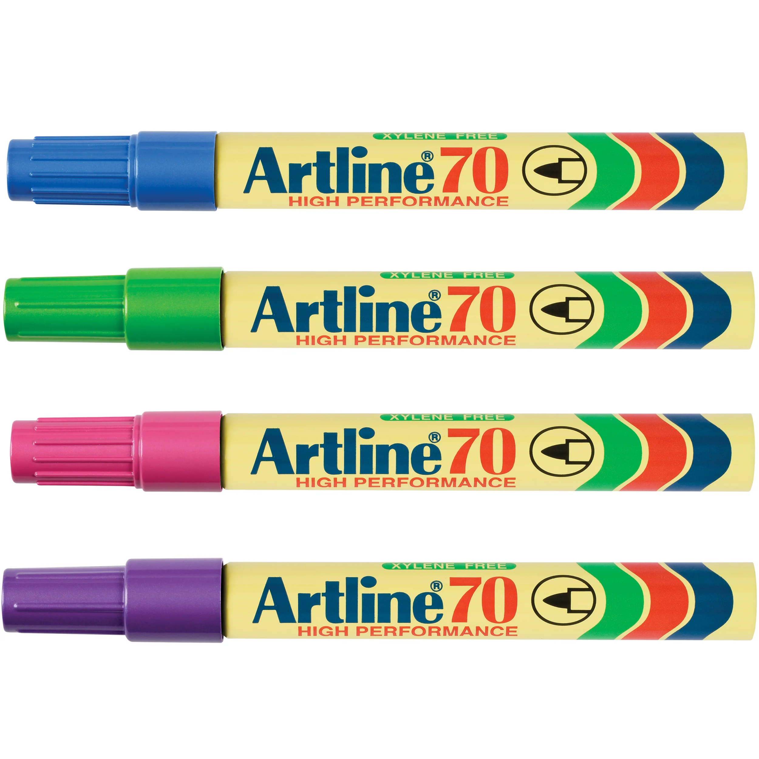 Artline 70 Permanent Marker 1.5mm Bullet Nib Brights Assorted Pack Of 12 - Nail Gallerys