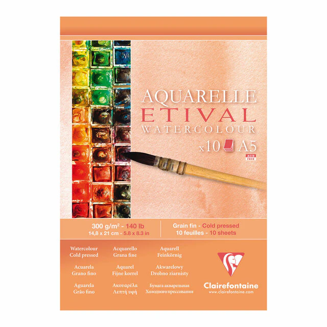 Clairefontaine Etival Cold Press Pad 300gsm 10 Sheets - Nail Gallerys
