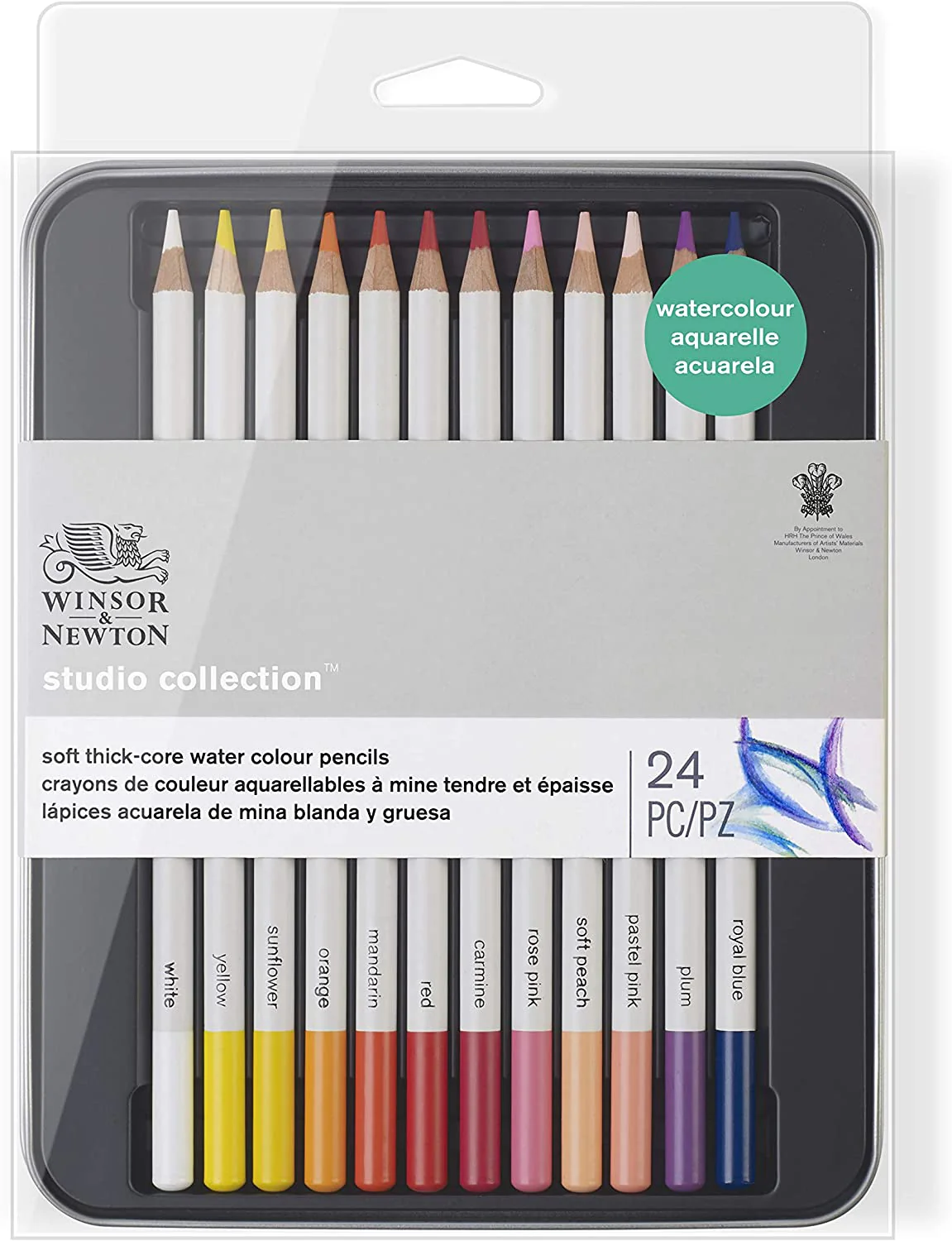 Winsor & Newton Studio Watercolour Pencils Set of 24 - Nail Gallerys