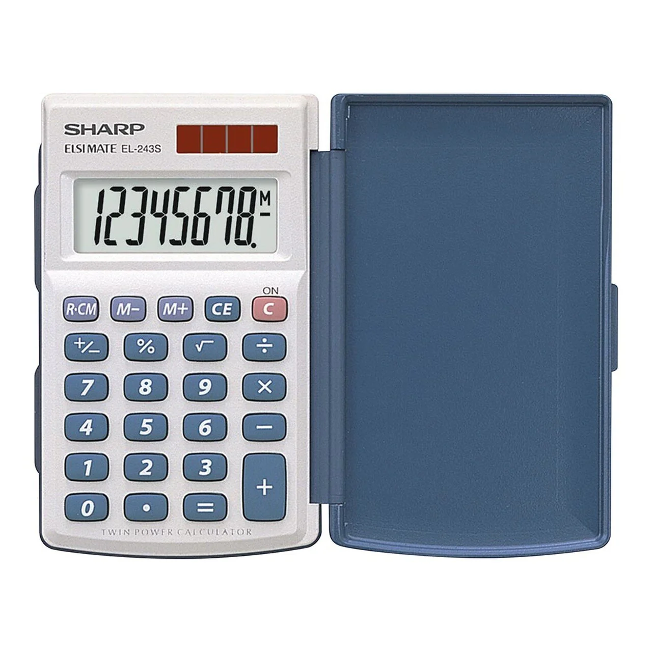 Sharp EL-243SB Twin Power Pocket Calculator With Cover - Nail Gallerys