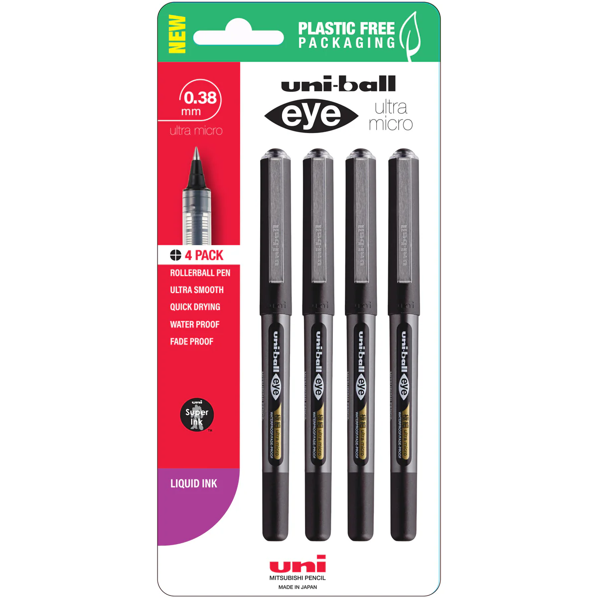 Uni Eye 0.38mm Ultra Micro Capped Pens Set of 4 - Nail Gallerys