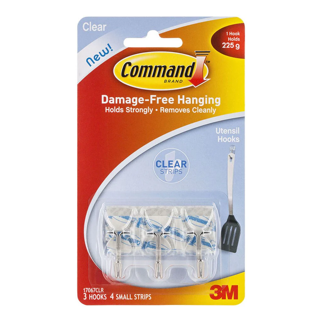 Command Hook 17067clr Small Clear Wire Utensil Pack Of 3 - Nail Gallerys