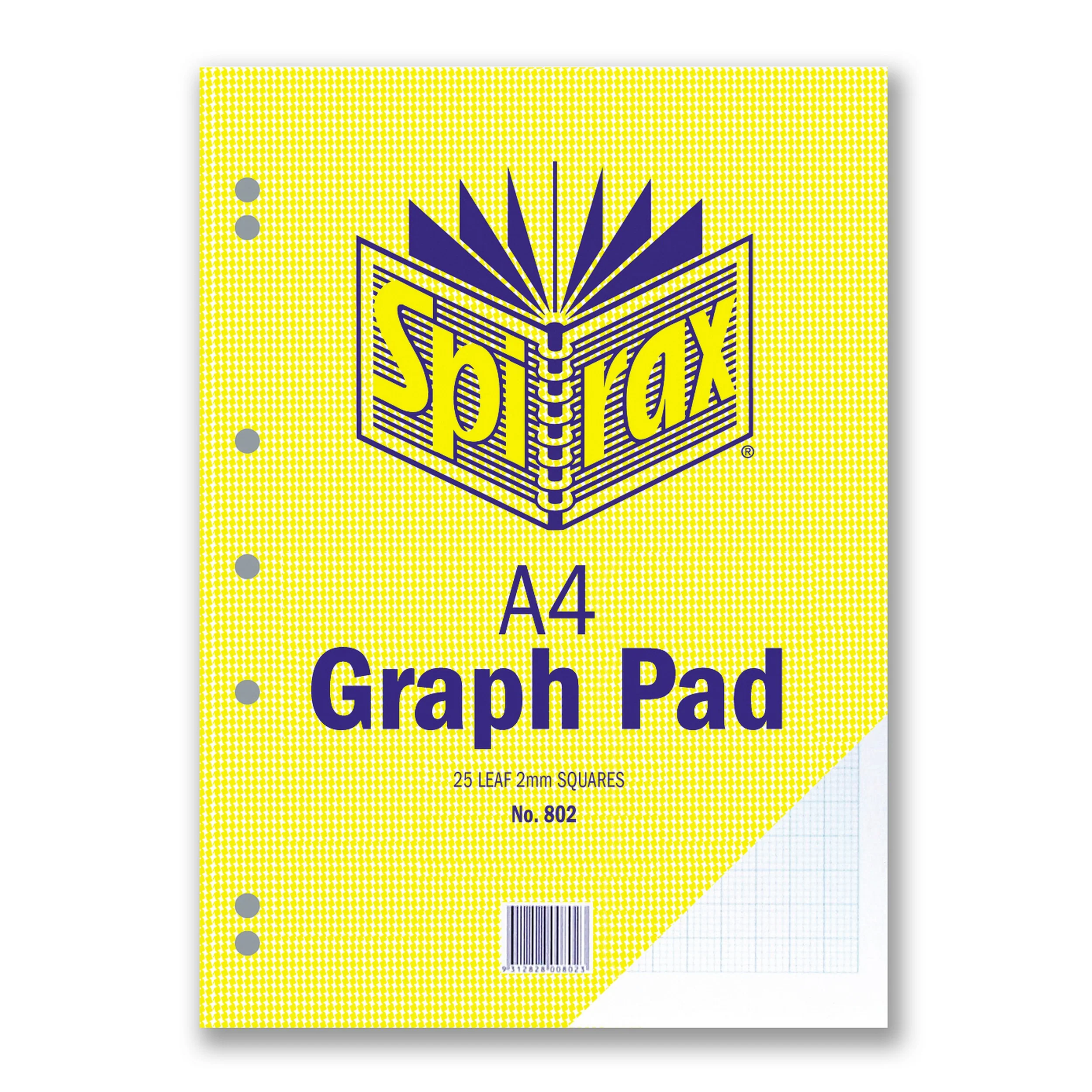 Spirax 802 Graph Pad 2mm A4 25 Leaf - Pack Of 10 - Nail Gallerys