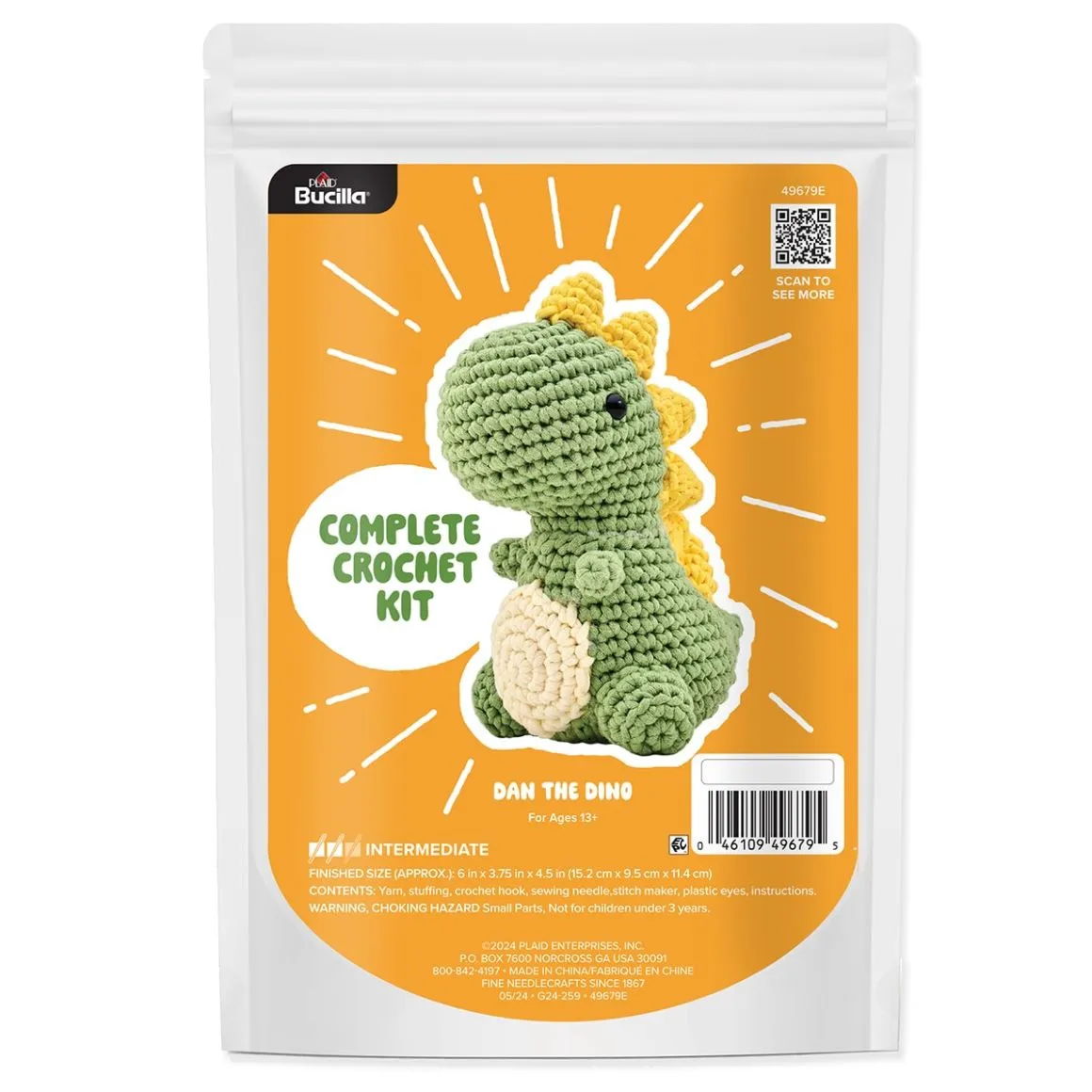 Bucilla Large Dan the Dino Amigurumi Kit - Nail Gallerys