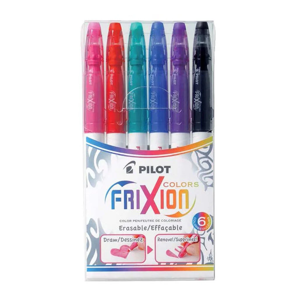 Pilot Frixion Colours Erasable Markers Assorted Pack Of 6 - Nail Gallerys