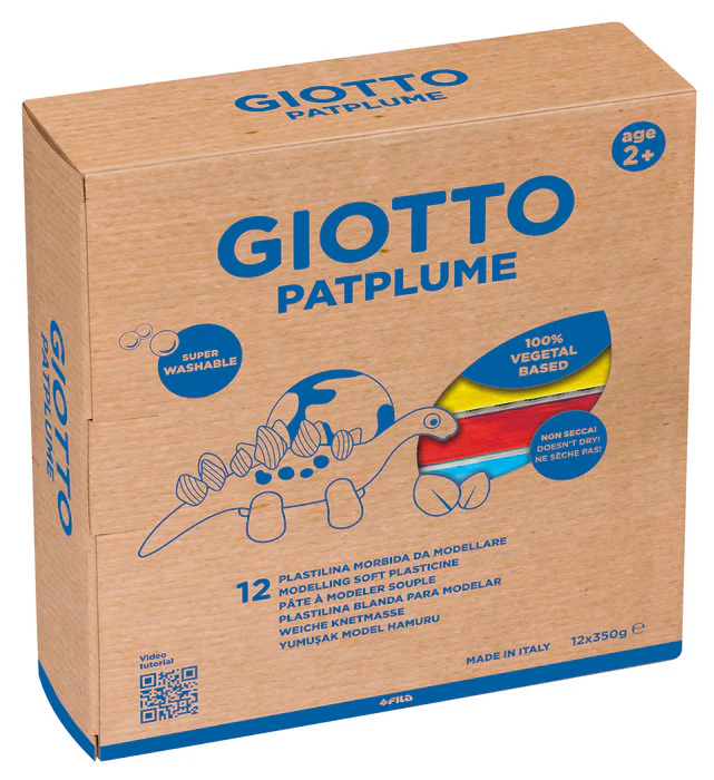 Giotto Patplume 350g Assorted Colours Soft Modelling Plasticine Set of 12 - Nail Gallerys