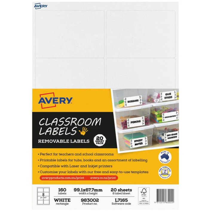 Avery Classroom Labels 8up 20 Sheets - Nail Gallerys