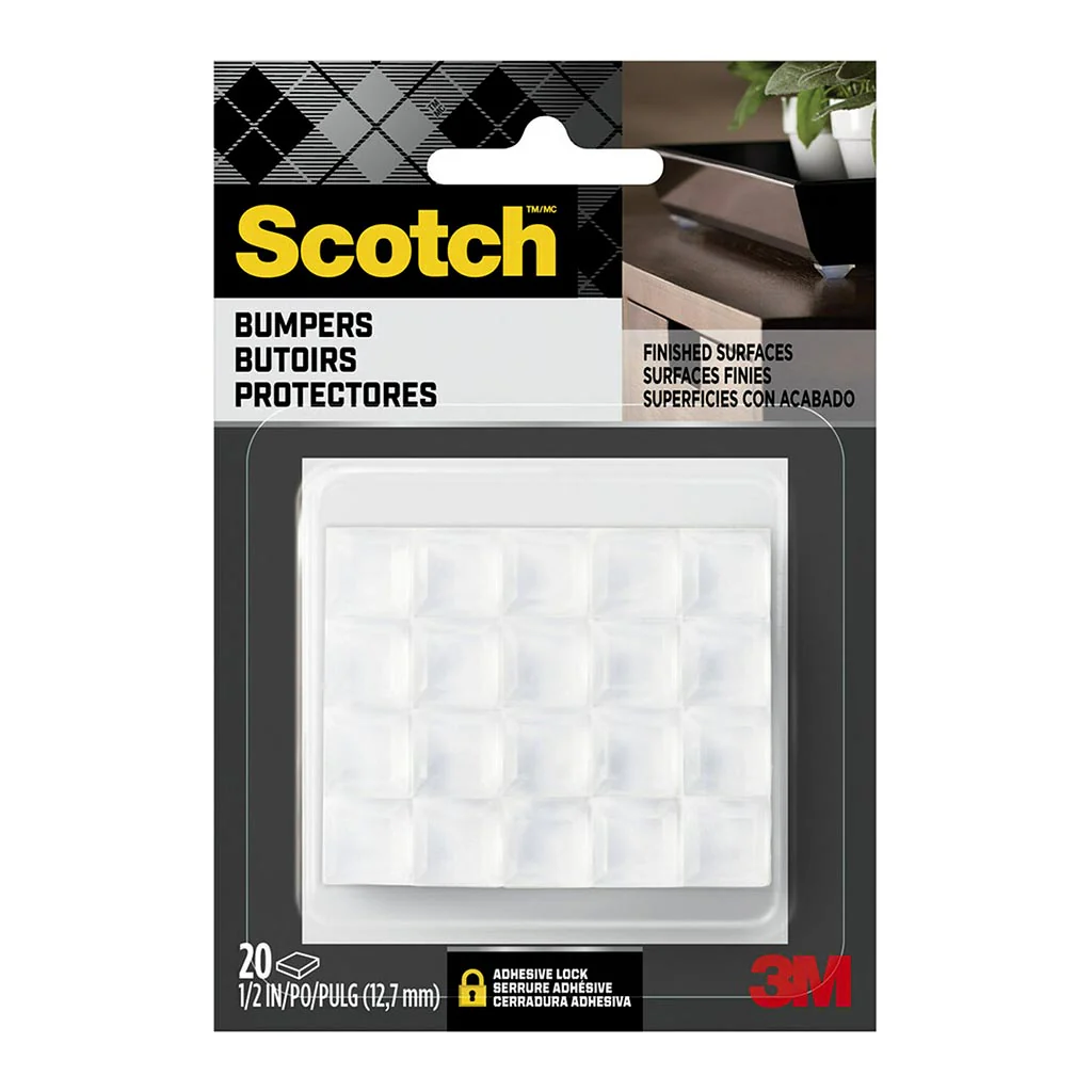 Scotch 12.7mmx12.7mm Square Bumpers Pack of 20 - Nail Gallerys