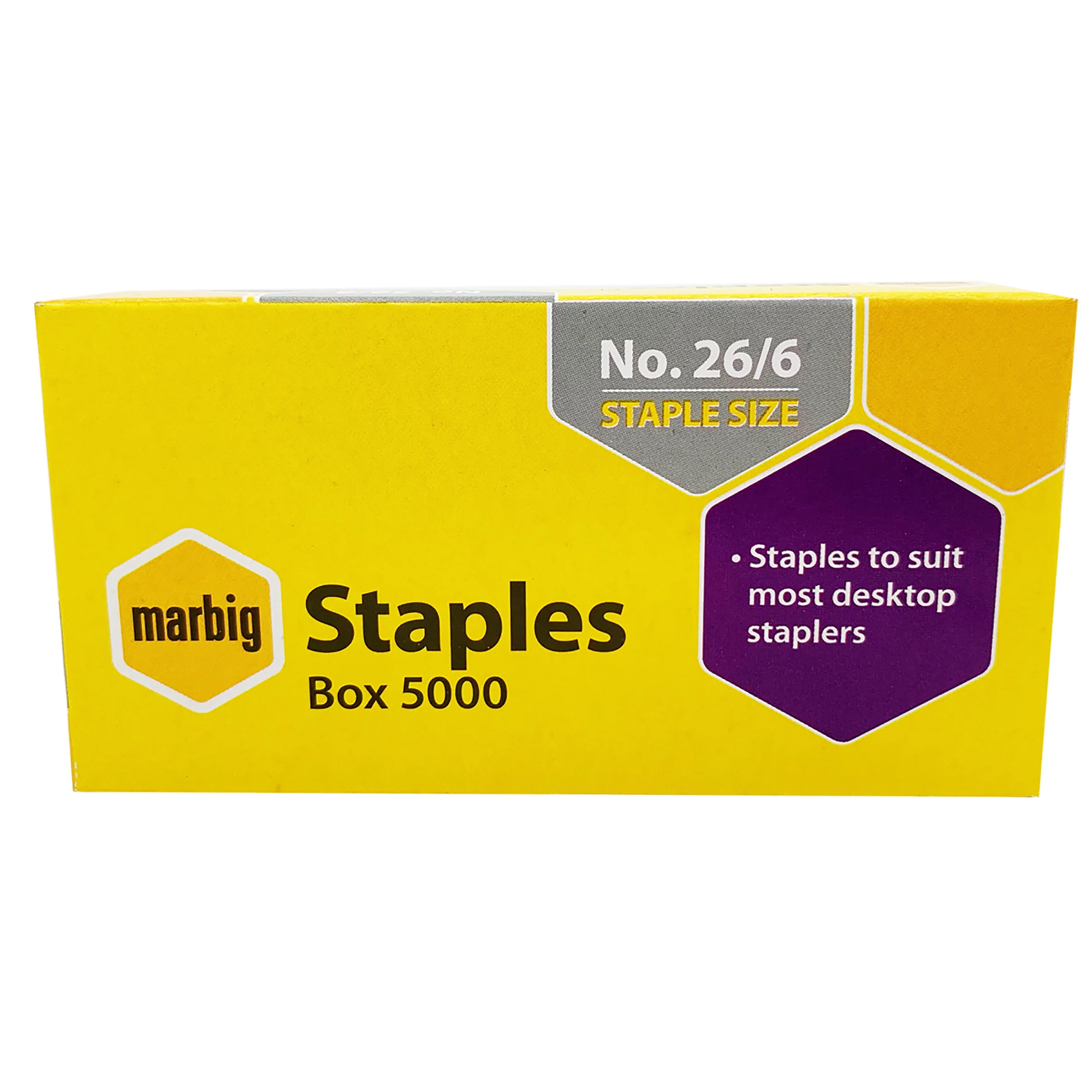 Marbig Staples 26/6mm Box Of 5000 - Nail Gallerys