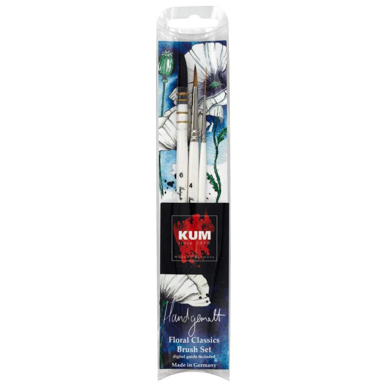 Kum Handgemalt Floral Classics Watercolour Brush Set - Nail Gallerys