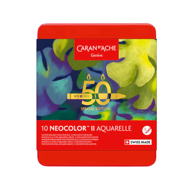 Caran d'Ache Neocolor II Aquarelle Crayons Lush Assorted Special Edition Set of 10 - Nail Gallerys