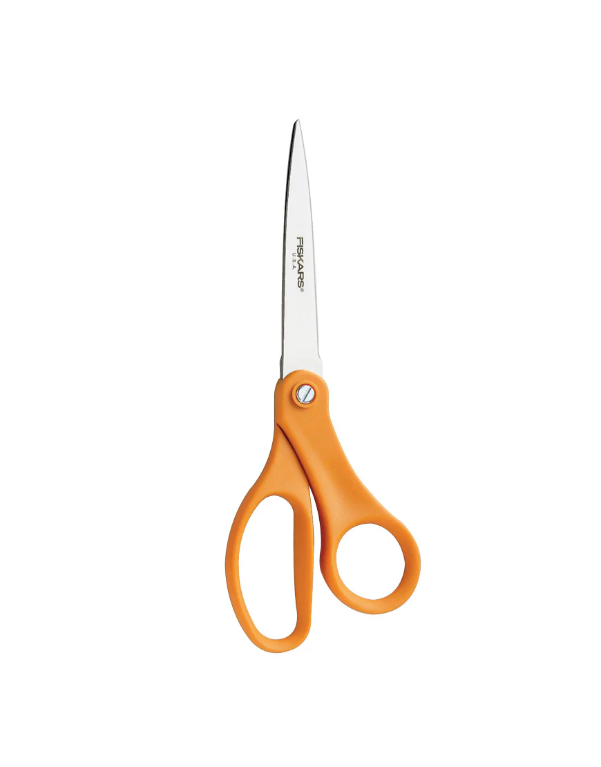 Fiskars 8 Inch Orange Handle Straight Scissors - Nail Gallerys