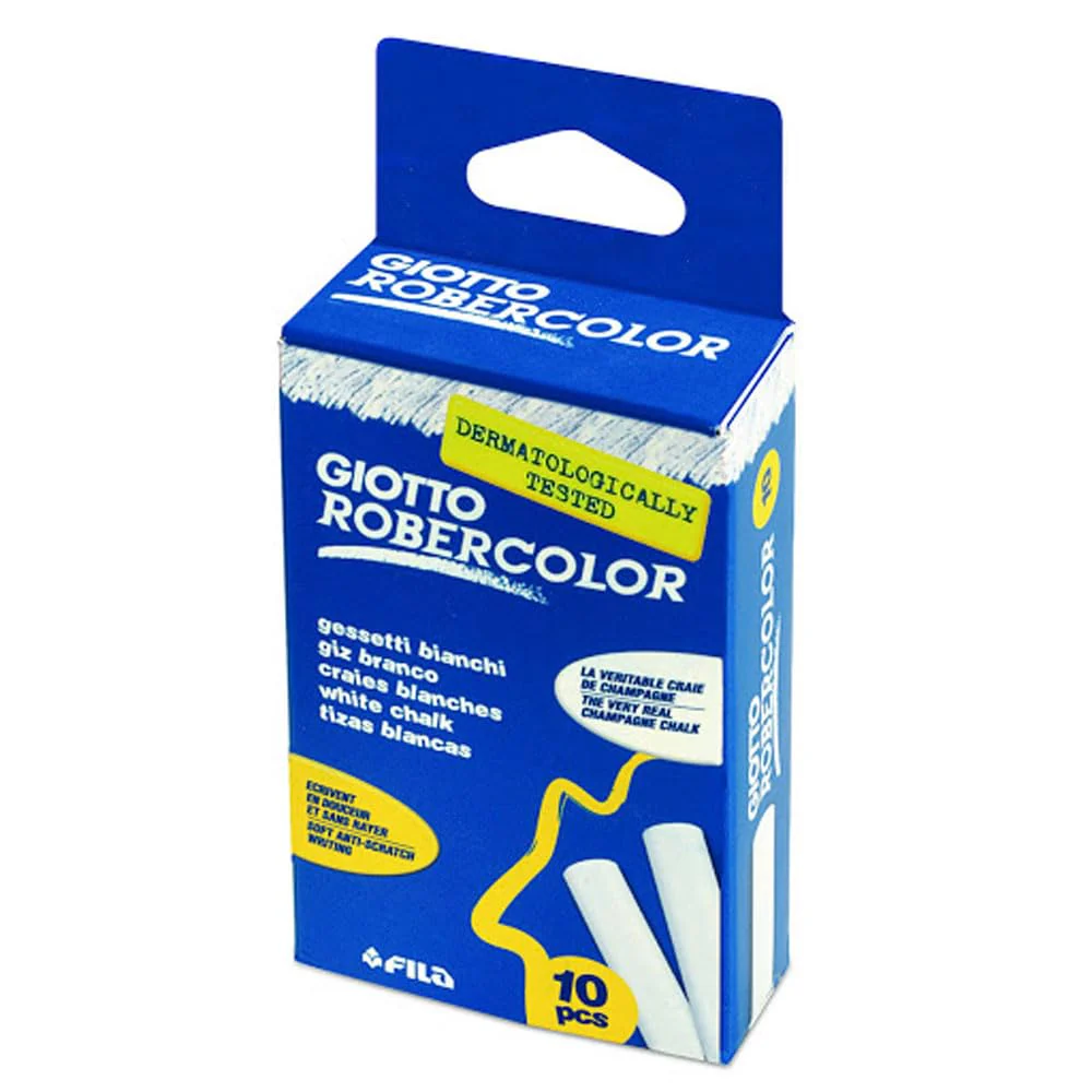 Giotto Robercolor White Chalk Hangsell Box of 10 - Nail Gallerys