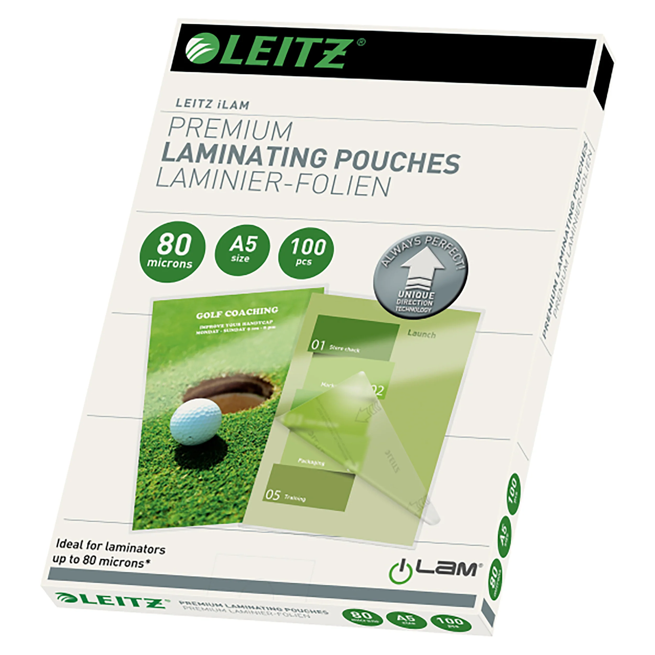 Leitz iLAM Premium Laminating Pouches with UDT A5, 80 microns - Nail Gallerys
