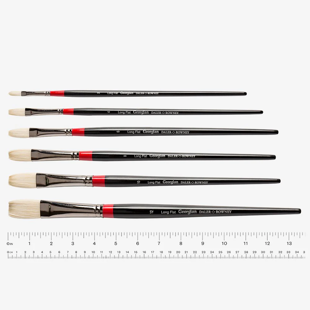 Daler Rowney Georgian S48 Long Flat Brushes - Nail Gallerys