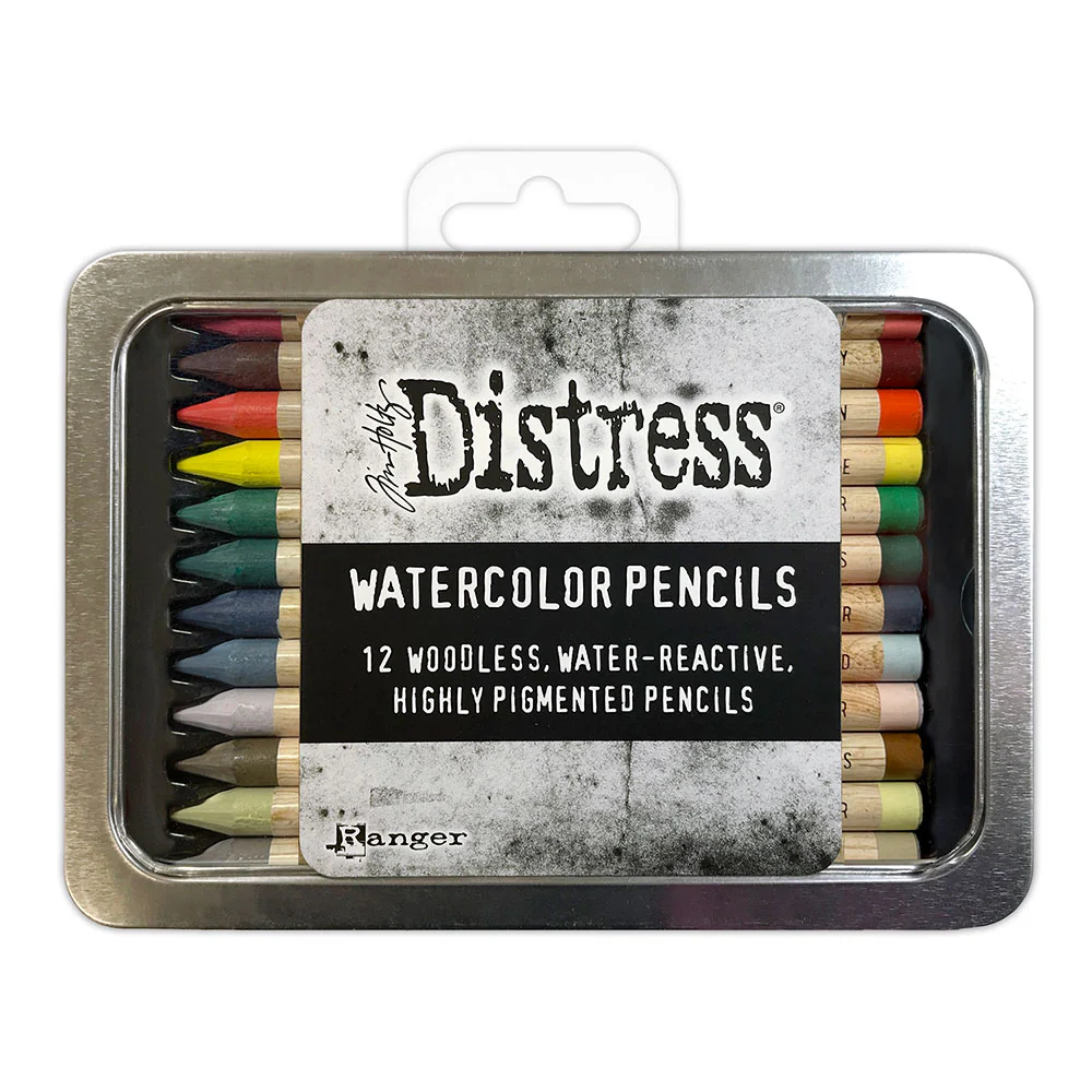 Ranger Distress Watercolour Pencils Set #5 Tin of 12 Colours - Nail Gallerys