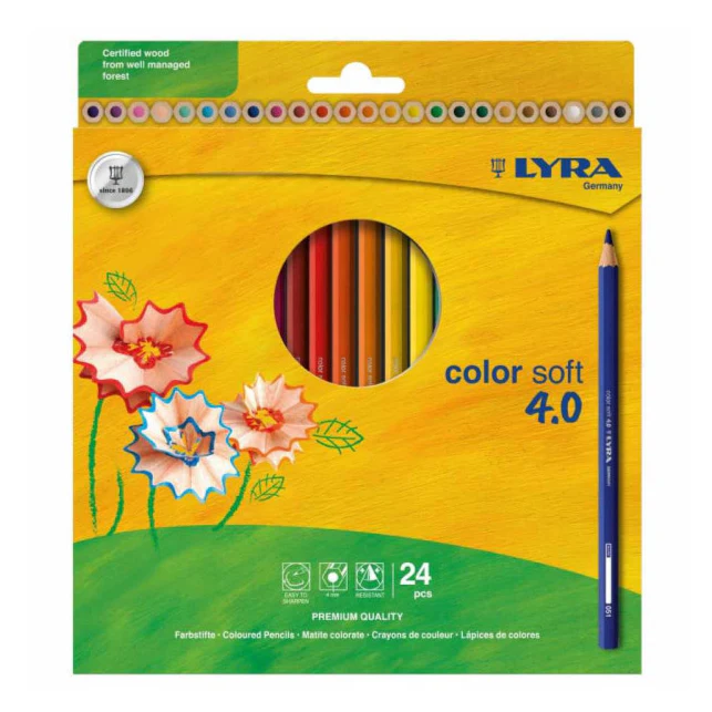 Lyra Color Soft 4.0 Assorted Colouring Pencils Set of 24 - Nail Gallerys