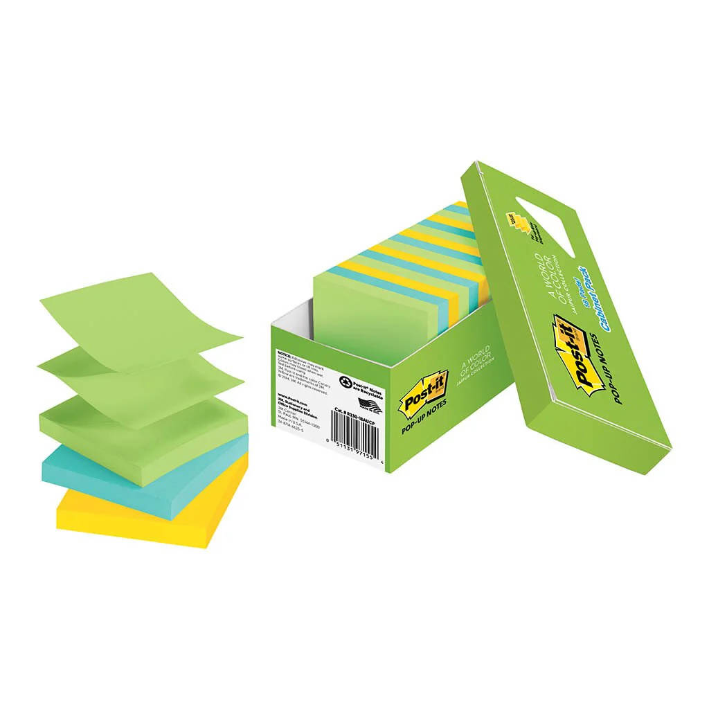 Post-it Pop Up Note Refill R330-18aucp Jaipur Cabinet Pack 76mm X 76mm 100 Sheet Pads Pack Of 18 - Nail Gallerys