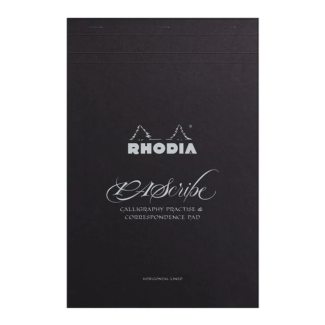 Rhodia Pascribe Calligraphy Carb'on Black Pad A4+ Lined - Nail Gallerys