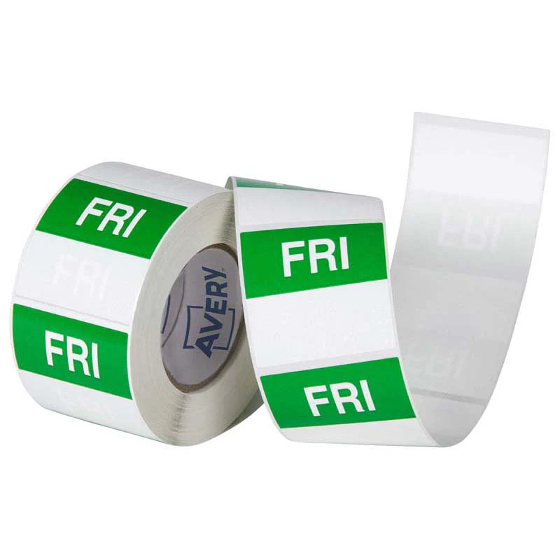 Avery Labels Friday Square Day 40x40mm Green White 500 Roll - Nail Gallerys