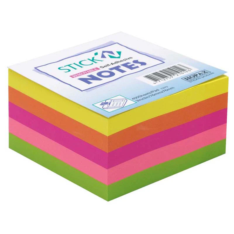 Stick'n Note 76x76mm 400 Sheet Rainbow Neon - Nail Gallerys