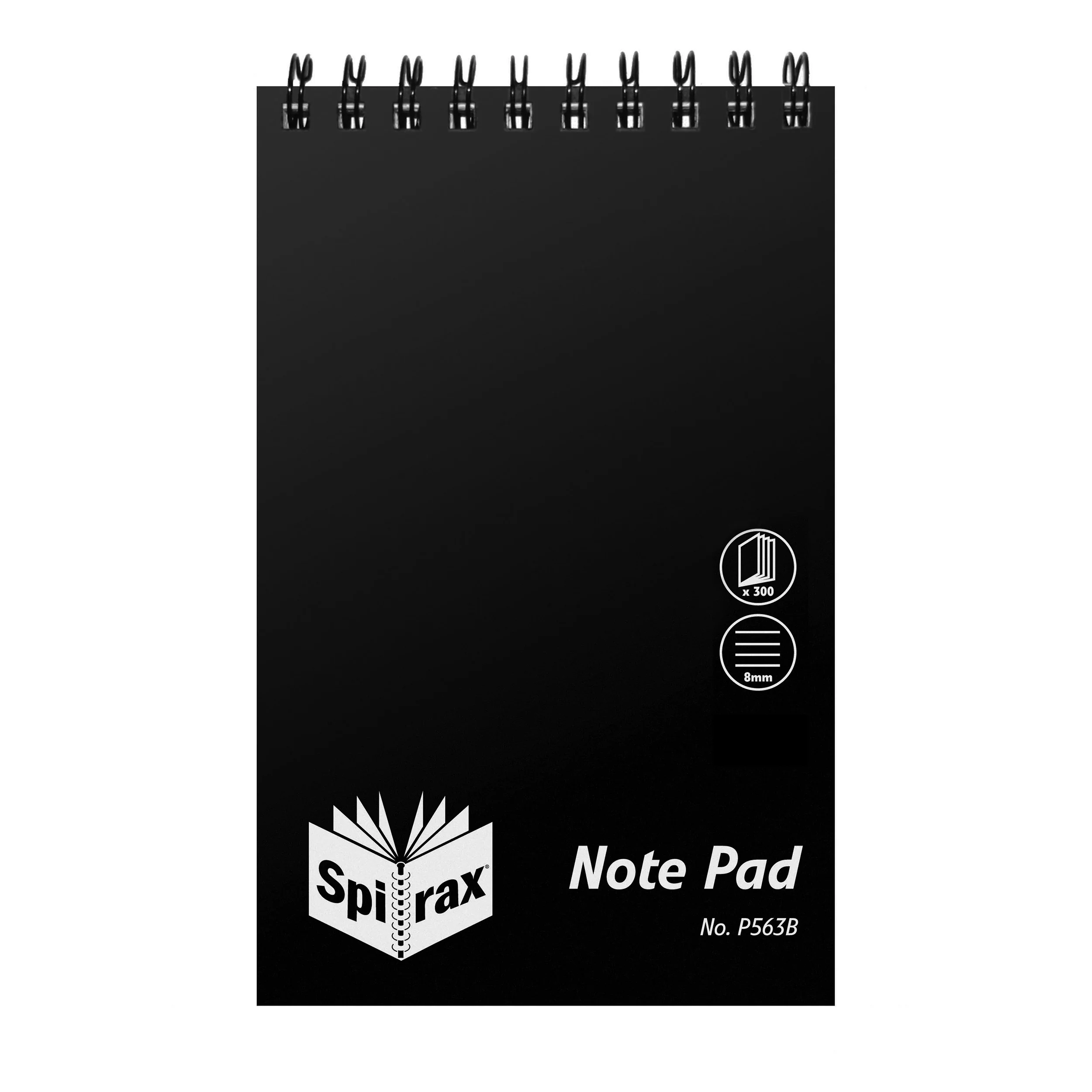 Spirax P563b PP Notebook Reporters 200x127mm 300 Page Black T/o - Pack Of 10 - Nail Gallerys