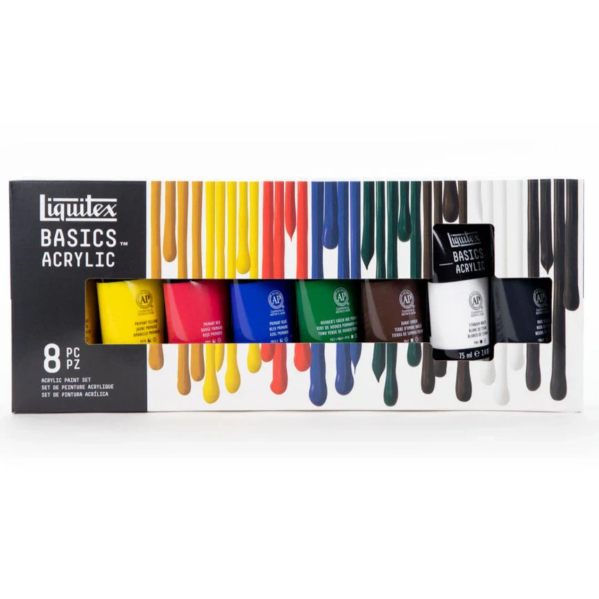 Liquitex Basics 75ml Acrylic Paints Set Of 8 - Nail Gallerys