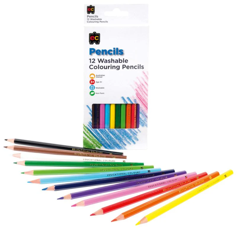 EC Hexagonal Colouring Pencils Set of 12 - Nail Gallerys