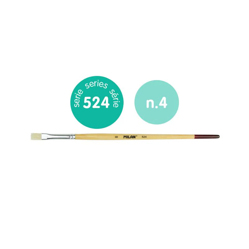 Milan Bristle Hair 524 Series Flat Brushes - Nail Gallerys