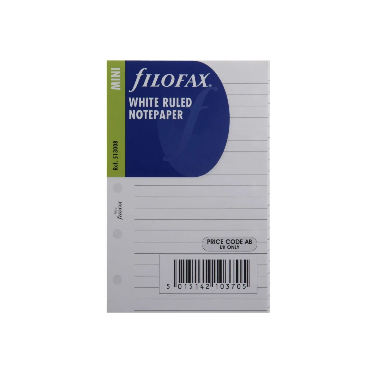 Filofax Mini White Lined Notepaper - Nail Gallerys